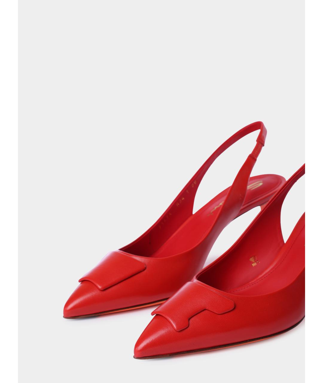 SANTONI Красные кожаные туфли, фото 3