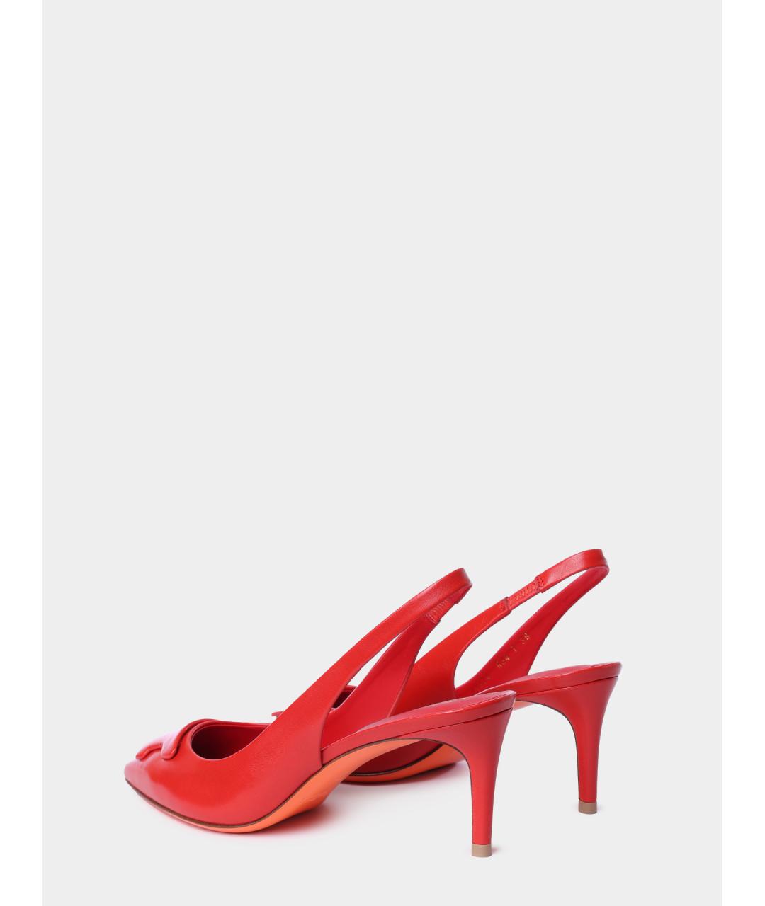 SANTONI Красные кожаные туфли, фото 5