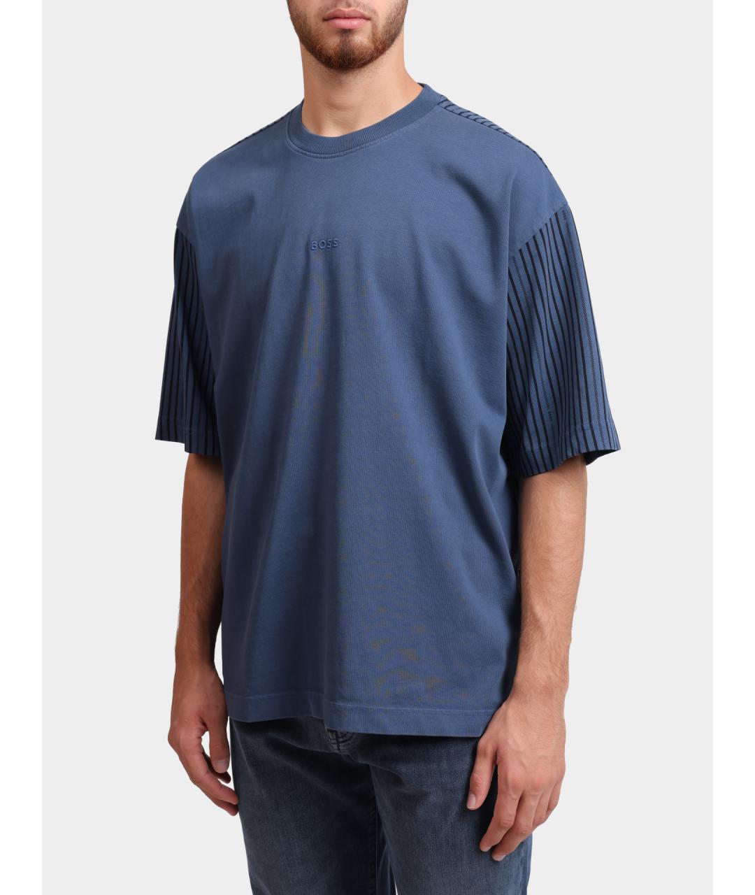 HUGO BOSS Синяя хлопковая футболка, фото 3