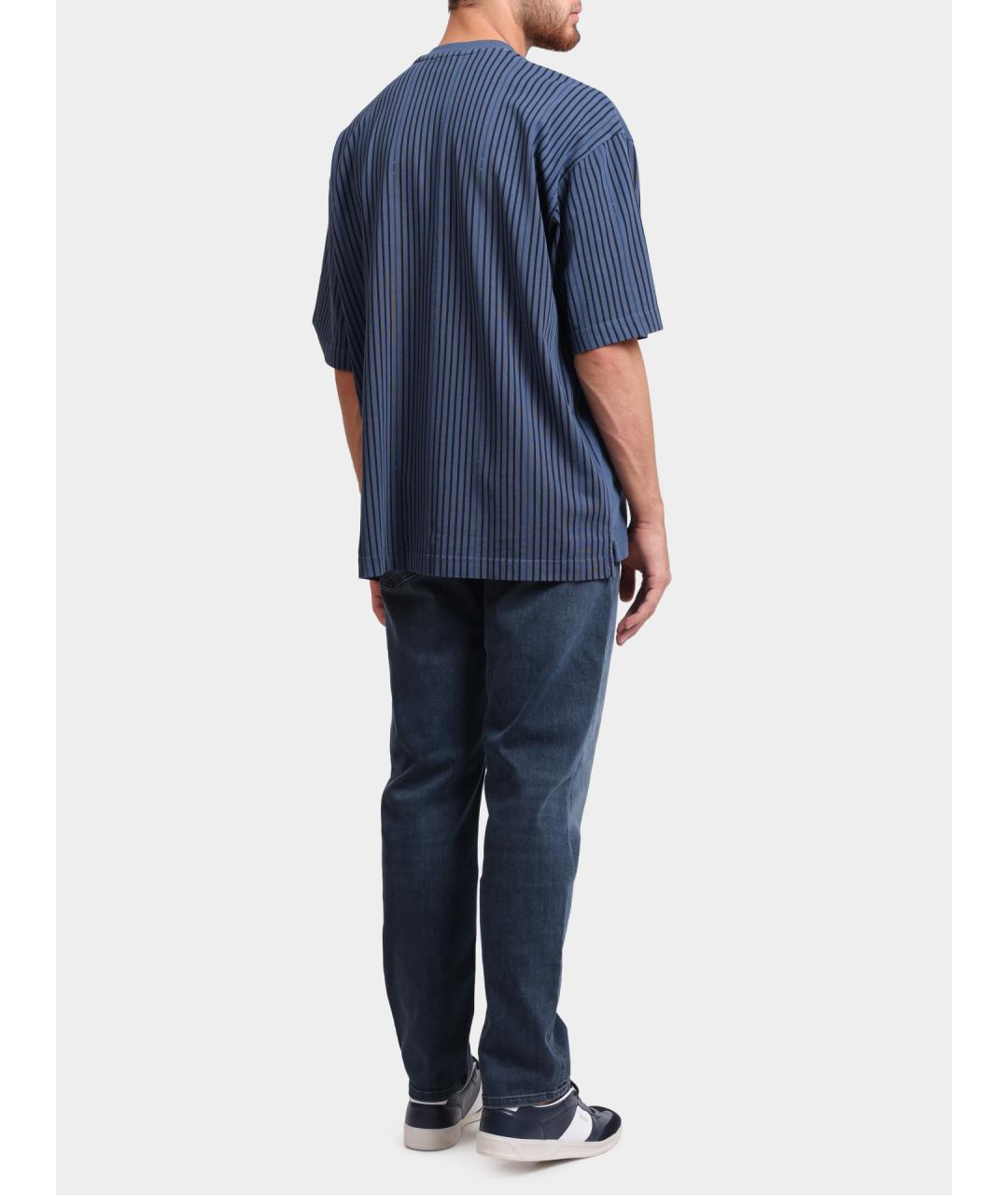 HUGO BOSS Синяя хлопковая футболка, фото 4