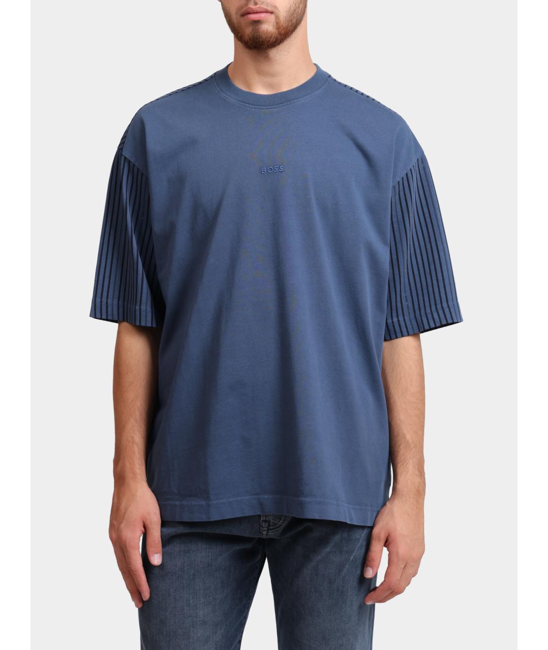 HUGO BOSS Синяя хлопковая футболка, фото 5