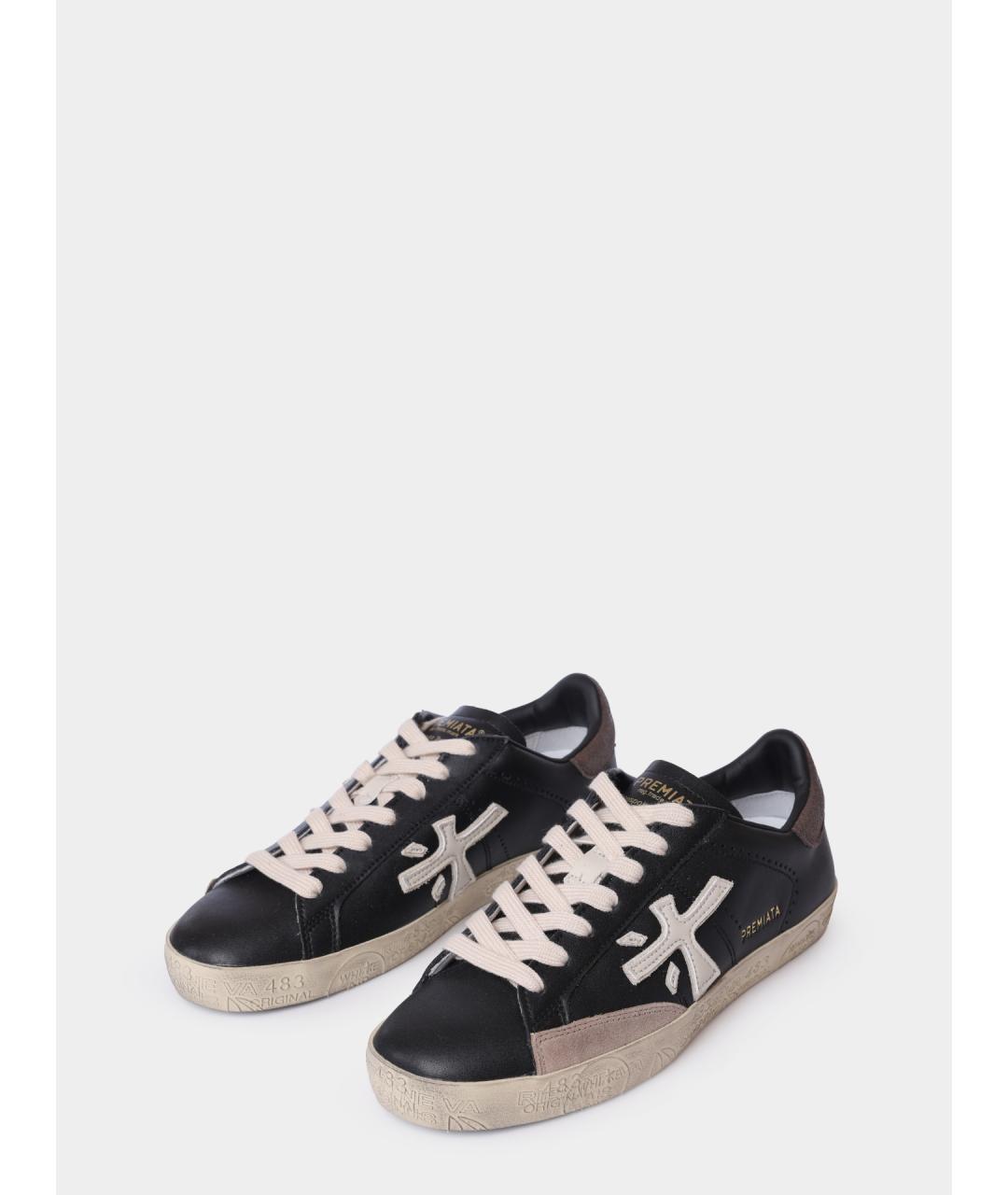 PREMIATA Черные кожаные кеды, фото 2