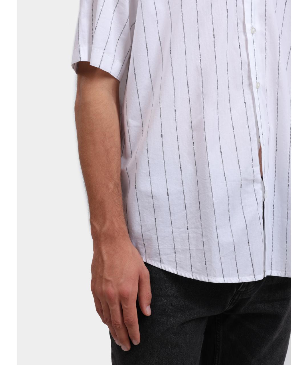 HUGO BOSS Белая хлопковая кэжуал рубашка, фото 4