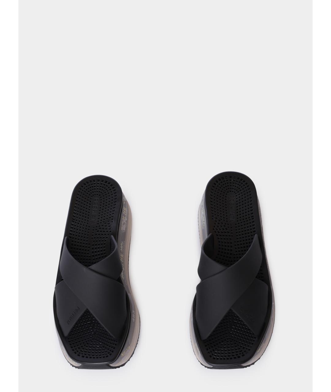 PREMIATA Черные резиновые шлепанцы, фото 3