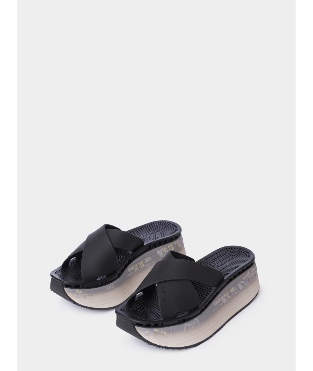 PREMIATA Черные резиновые шлепанцы, фото 2