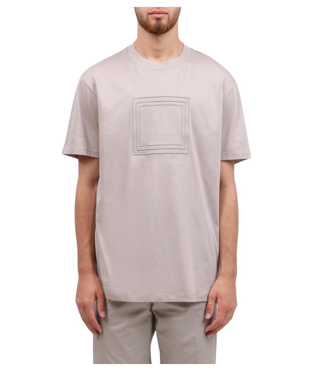 ARMANI EXCHANGE Бежевая хлопковая футболка, фото 1