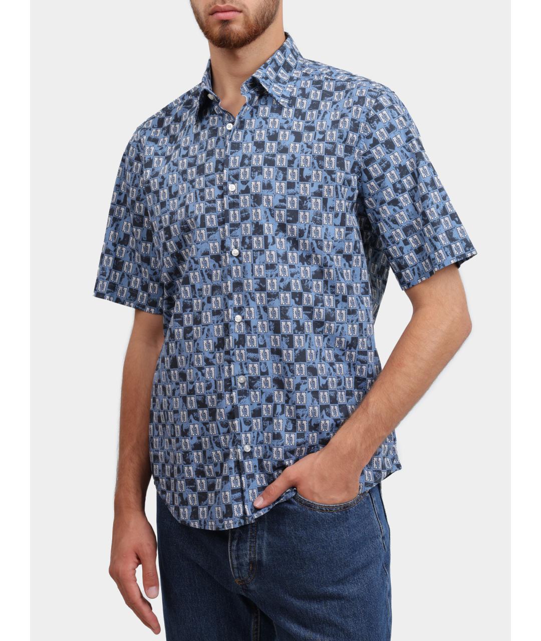 HUGO BOSS Синяя хлопковая кэжуал рубашка, фото 3