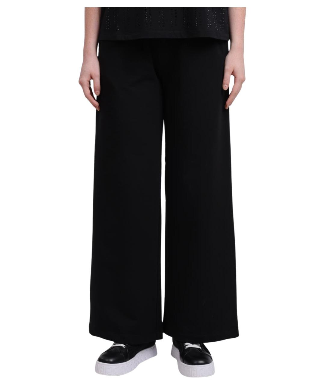 LIU JO Черные хлопковые прямые брюки, фото 1