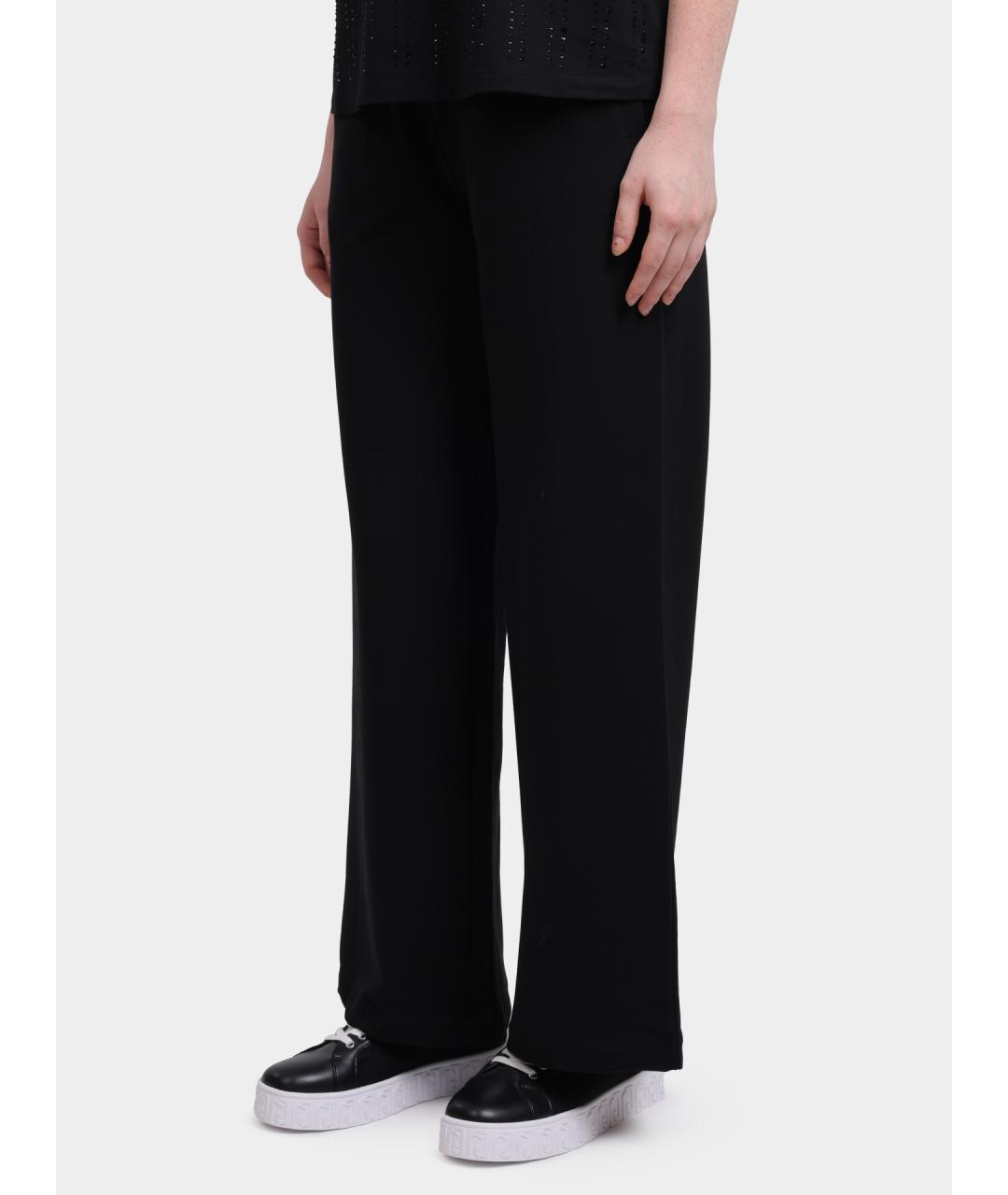 LIU JO Черные хлопковые прямые брюки, фото 3