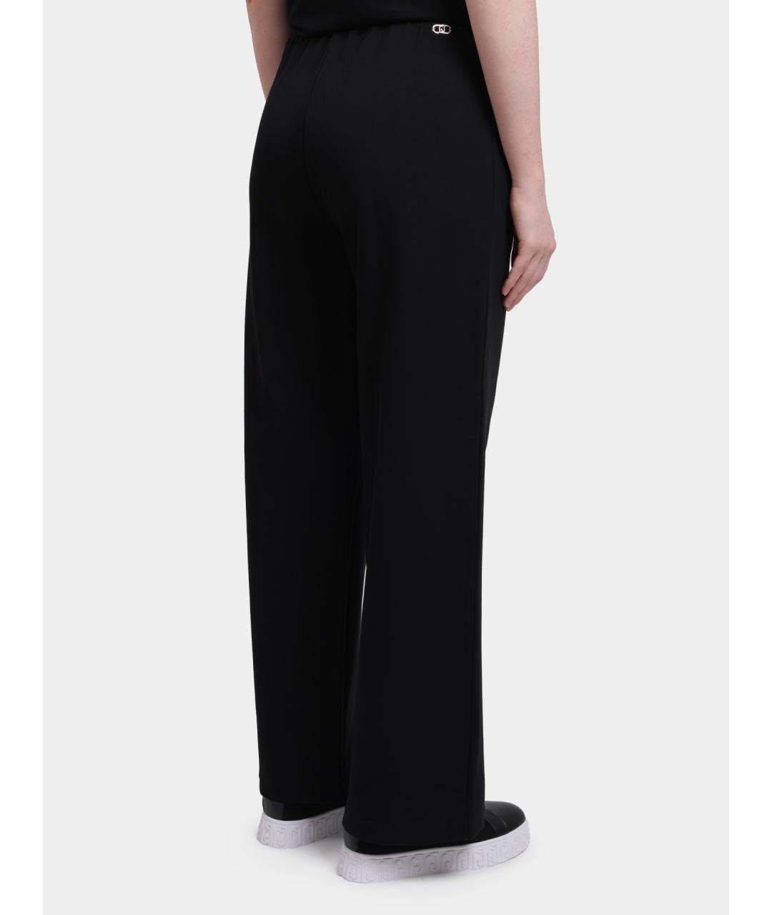 LIU JO Черные хлопковые прямые брюки, фото 6