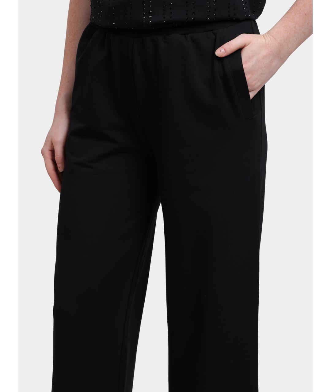 LIU JO Черные хлопковые прямые брюки, фото 4
