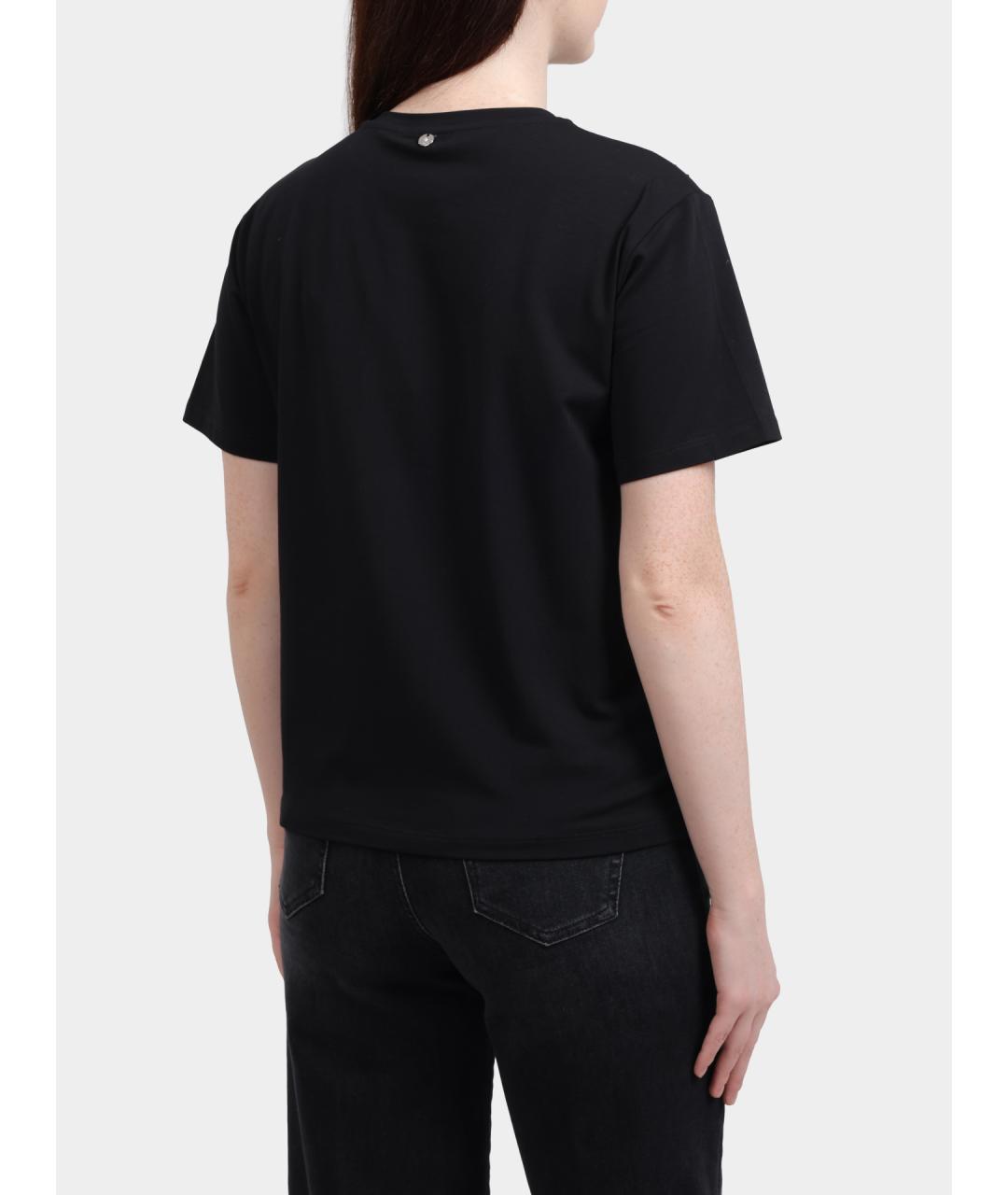 LIU JO Черная хлопковая футболка, фото 4