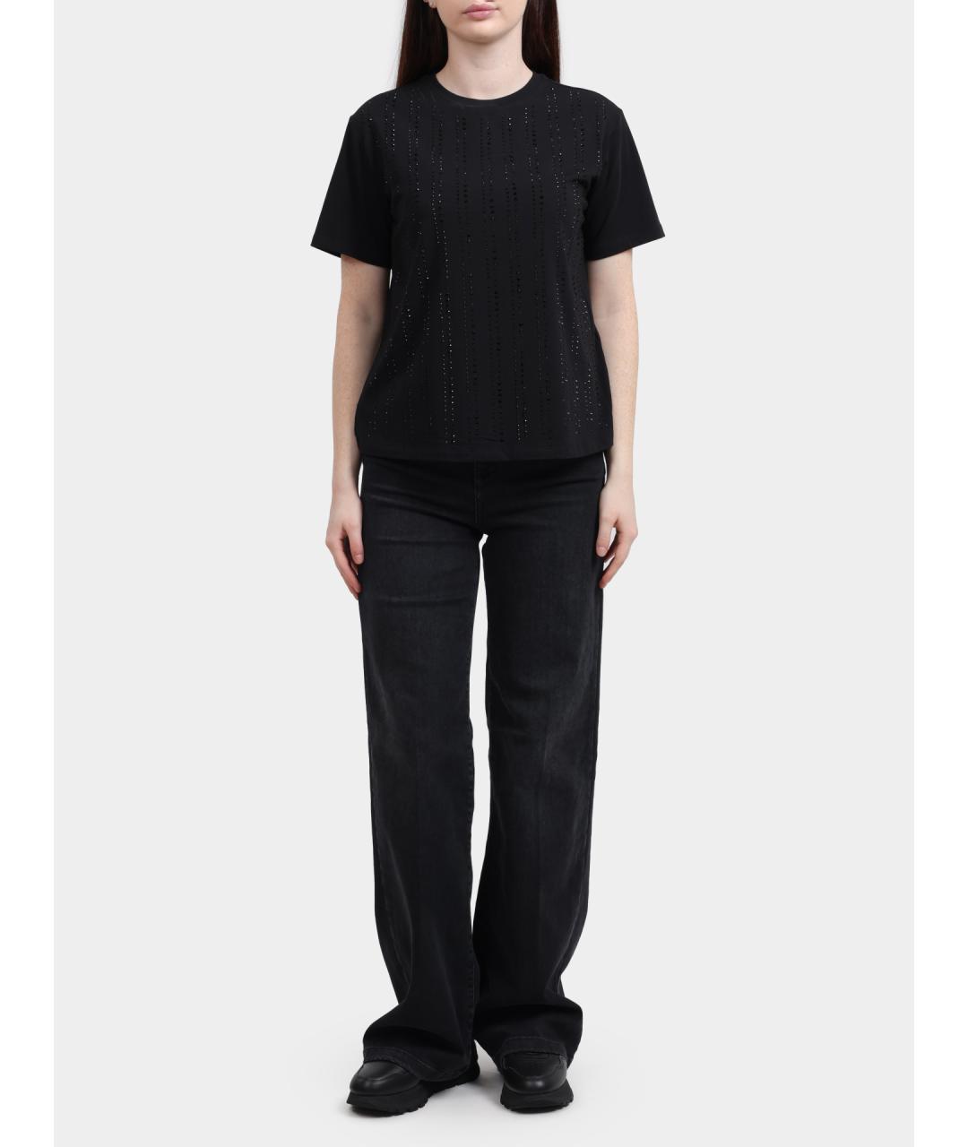 LIU JO Черная хлопковая футболка, фото 2
