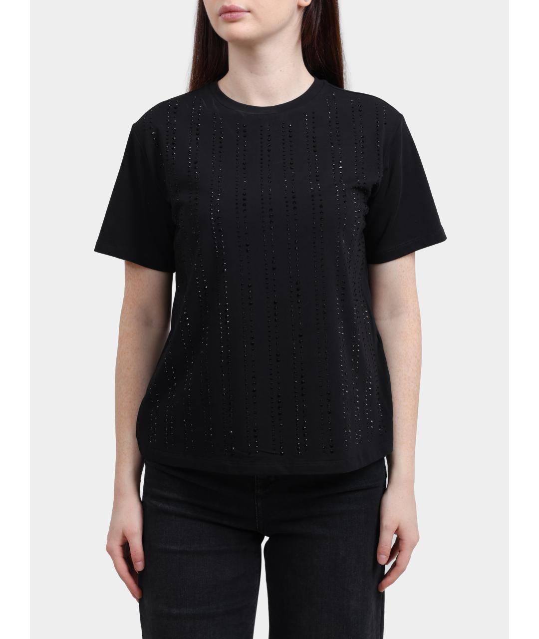 LIU JO Черная хлопковая футболка, фото 5