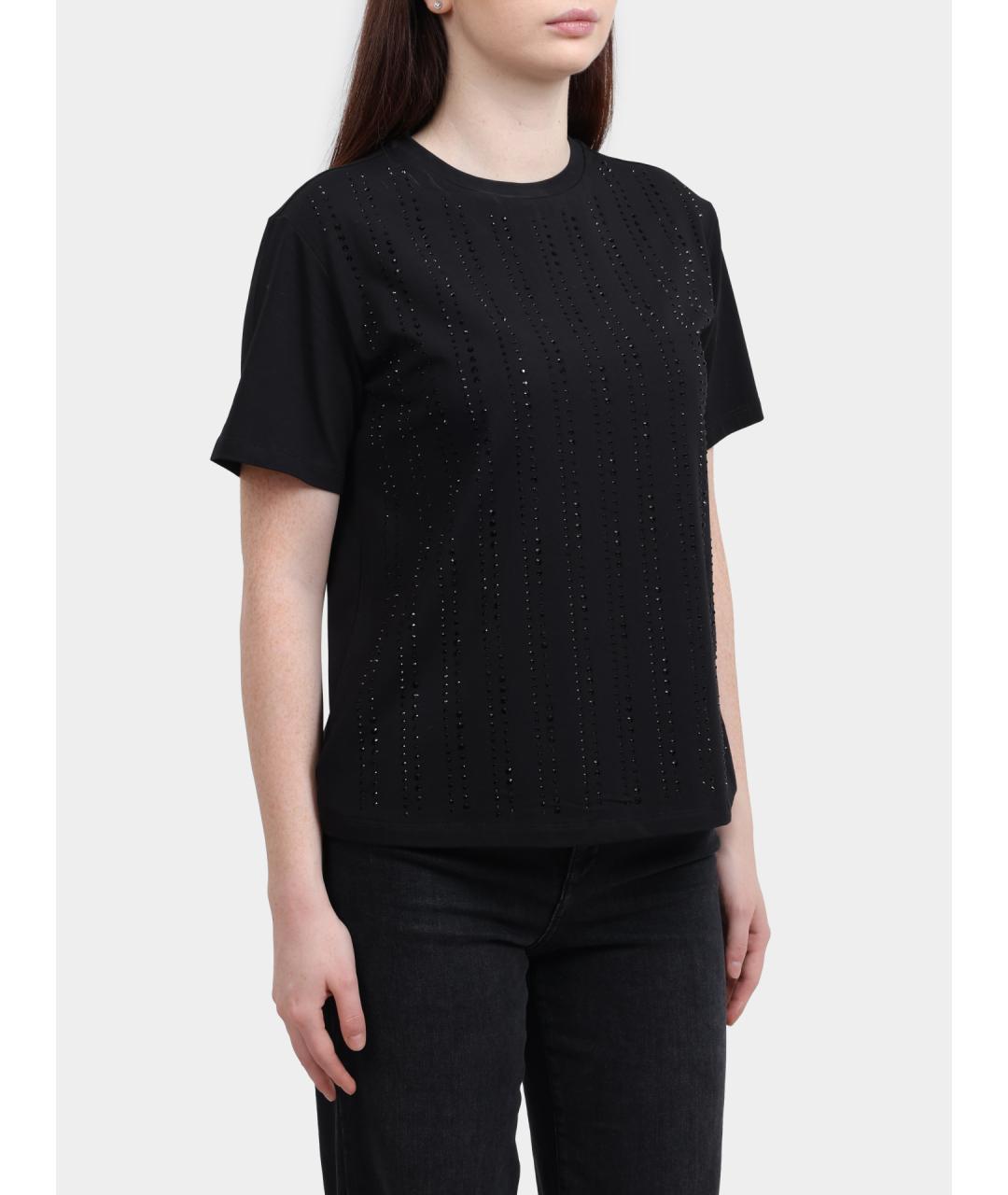 LIU JO Черная хлопковая футболка, фото 3