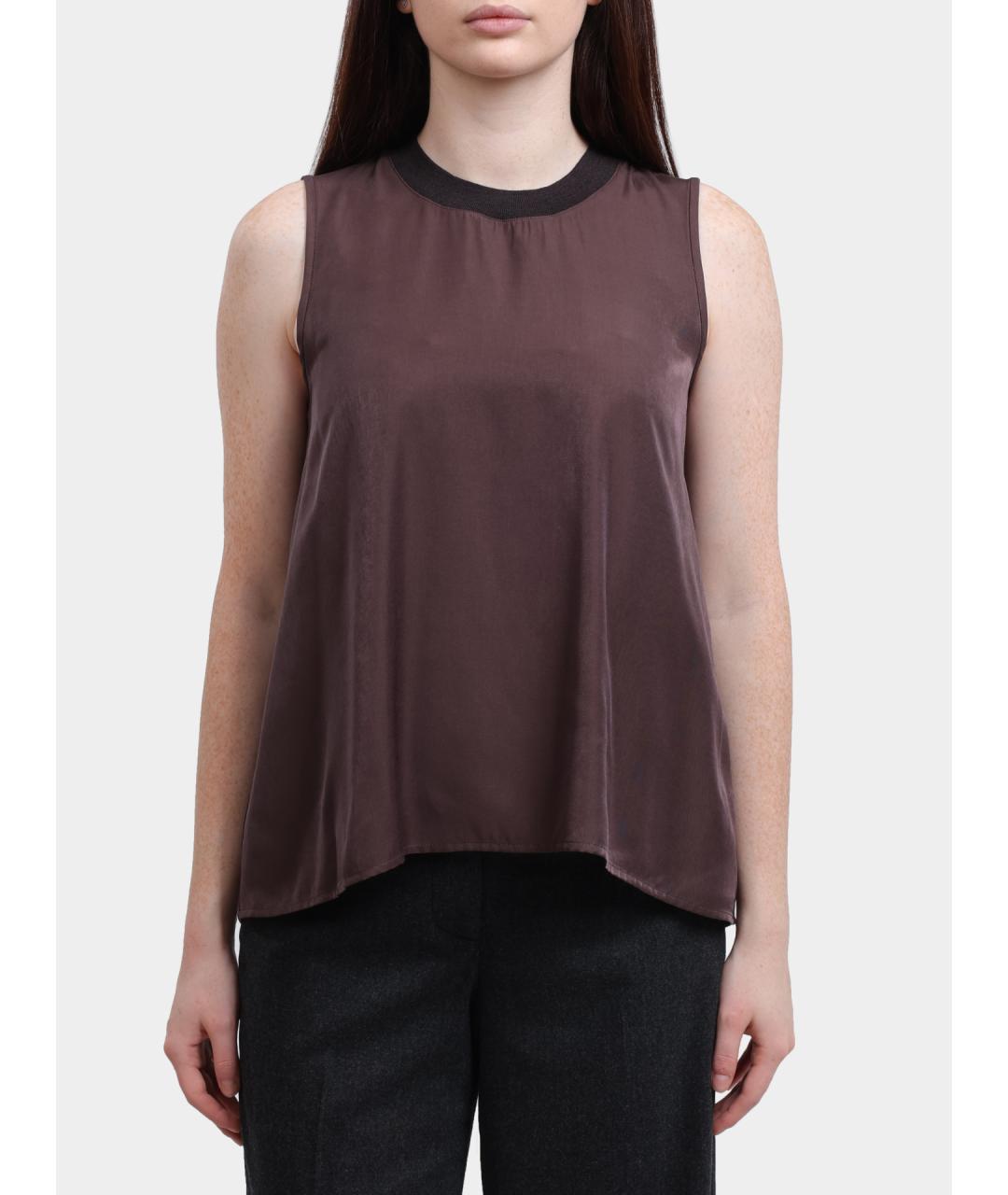 PESERICO Коричневая майка, фото 5