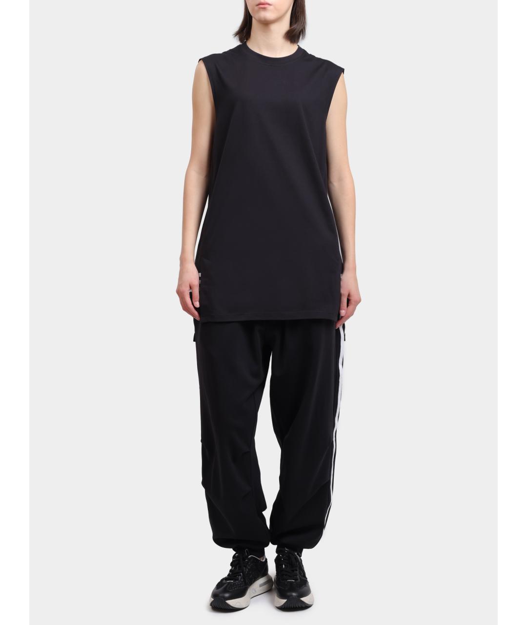 Y-3 Черная хлопковая майка, фото 2