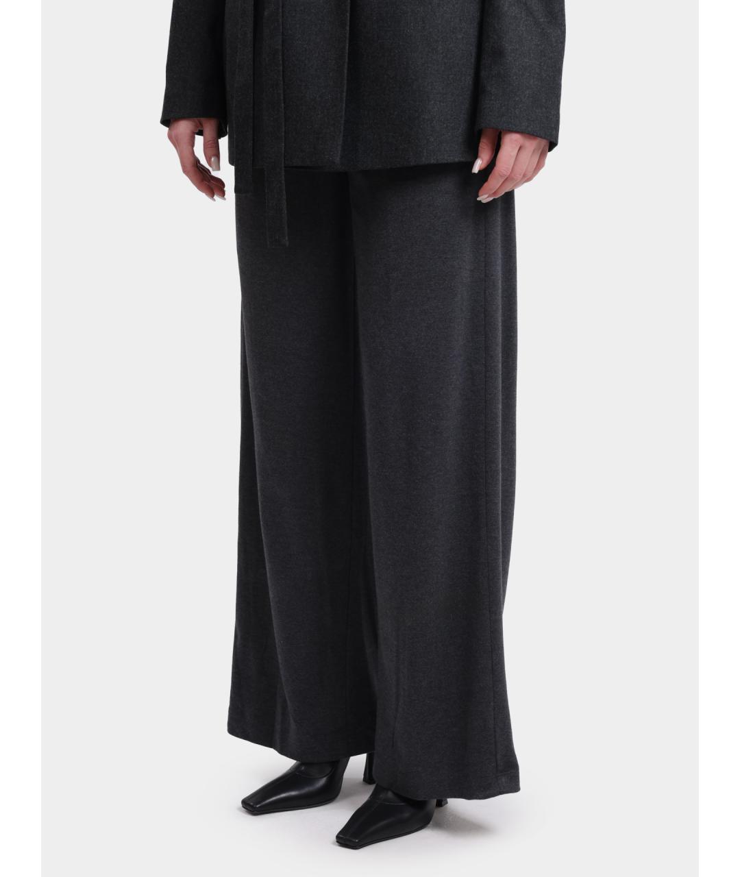 PESERICO Серые хлопковые прямые брюки, фото 3