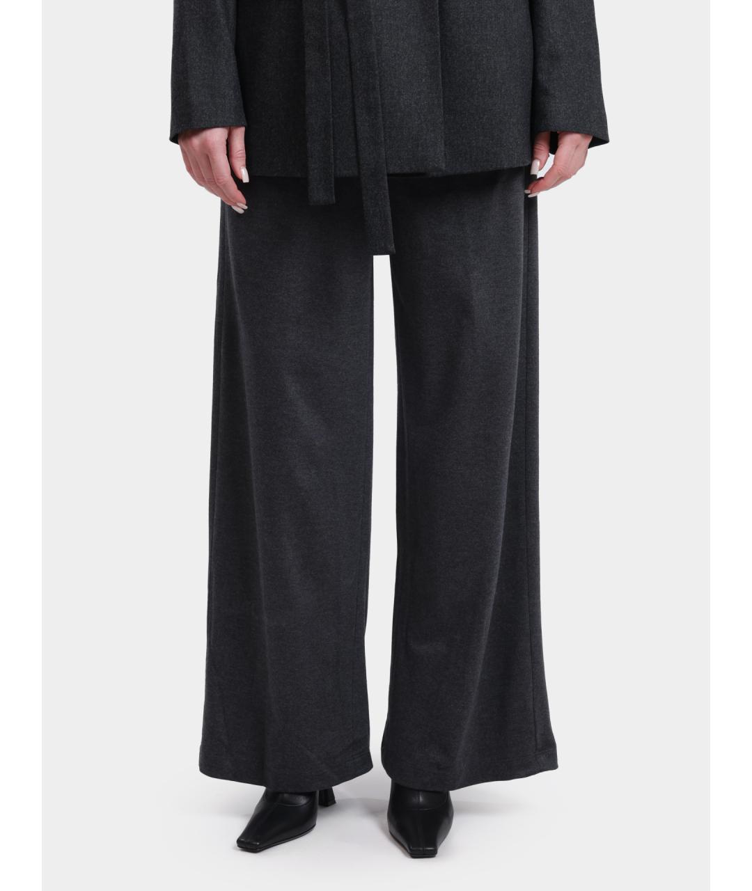 PESERICO Серые хлопковые прямые брюки, фото 6