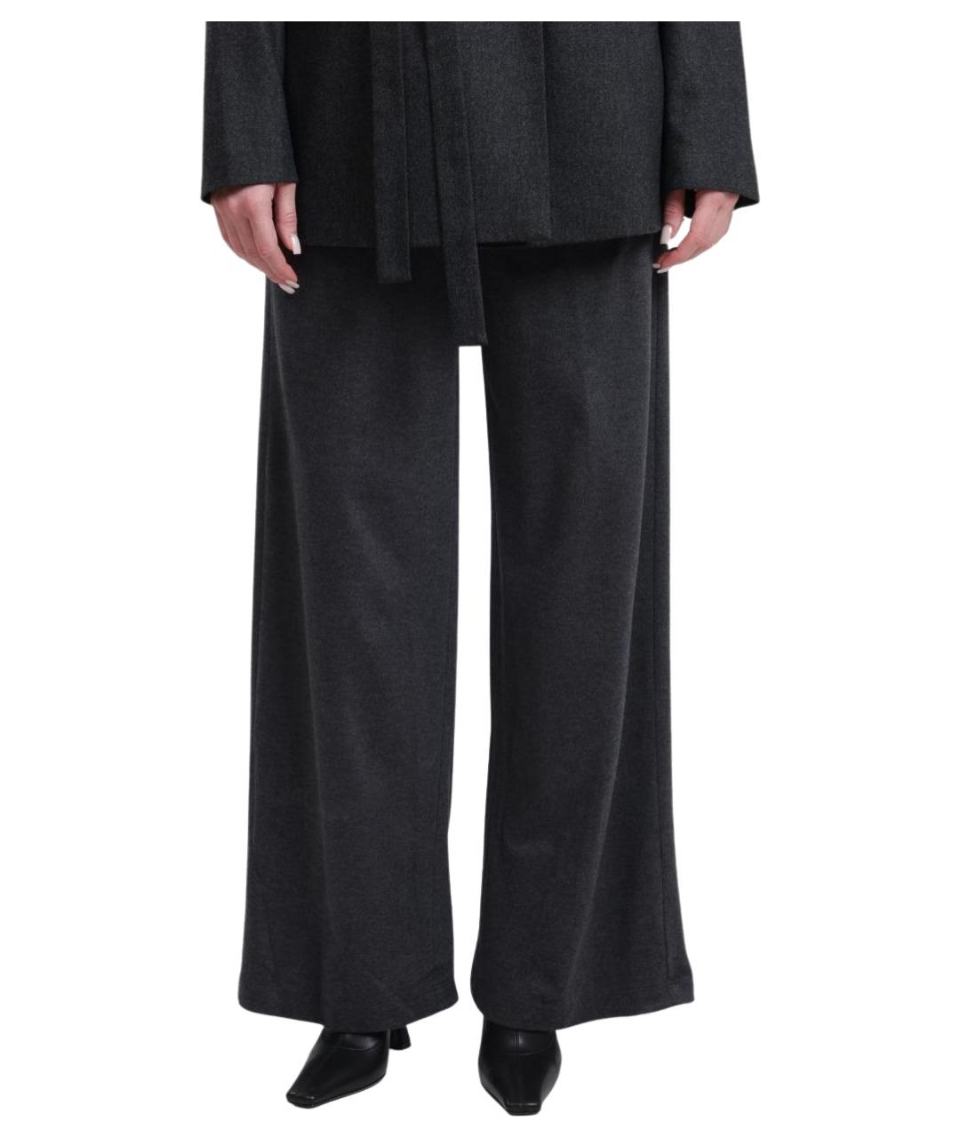 PESERICO Серые хлопковые прямые брюки, фото 1