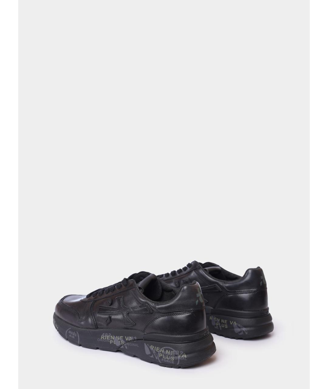 PREMIATA Черные кожаные низкие кроссовки / кеды, фото 5