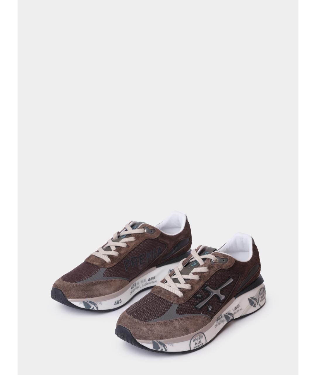 PREMIATA Коричневые низкие кроссовки / кеды, фото 2