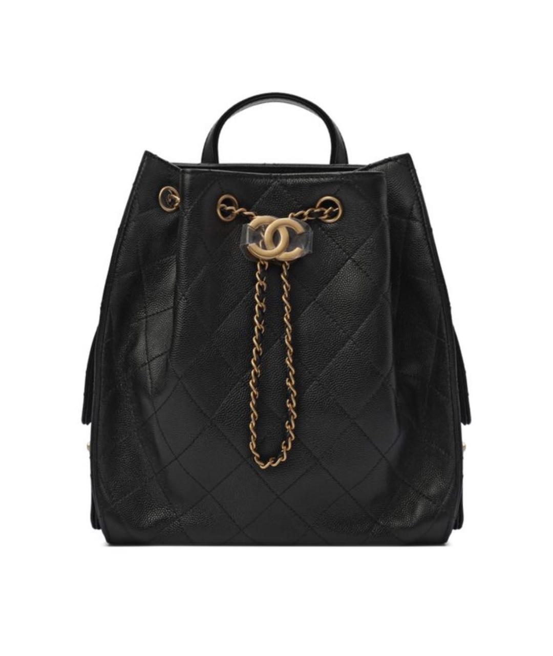 CHANEL Черный кожаный рюкзак, фото 1