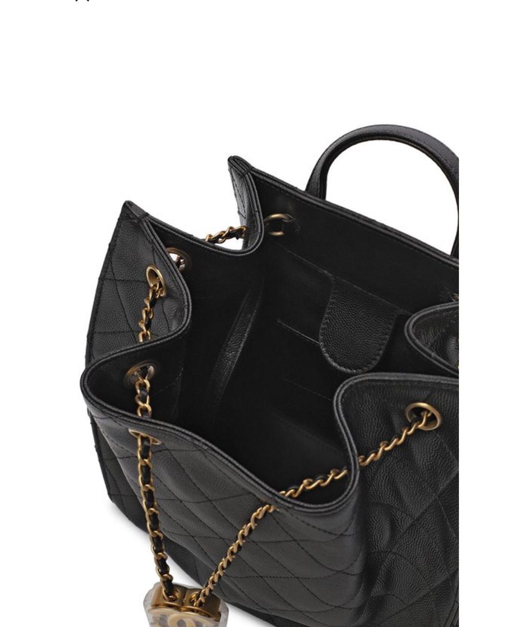 CHANEL Черный кожаный рюкзак, фото 4