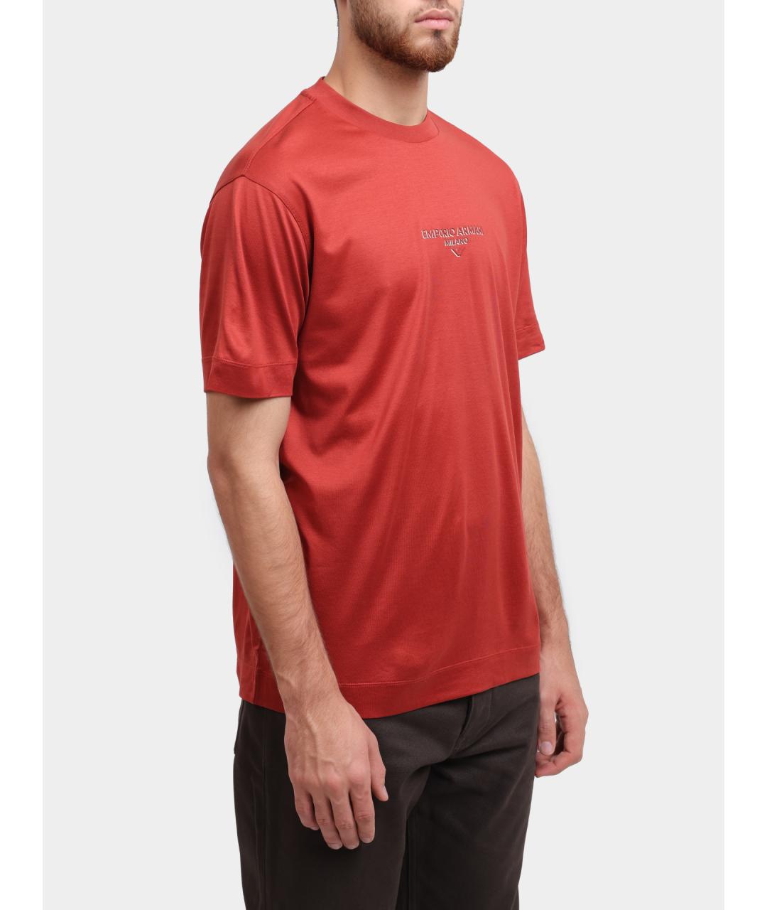 EMPORIO ARMANI Красная футболка, фото 3