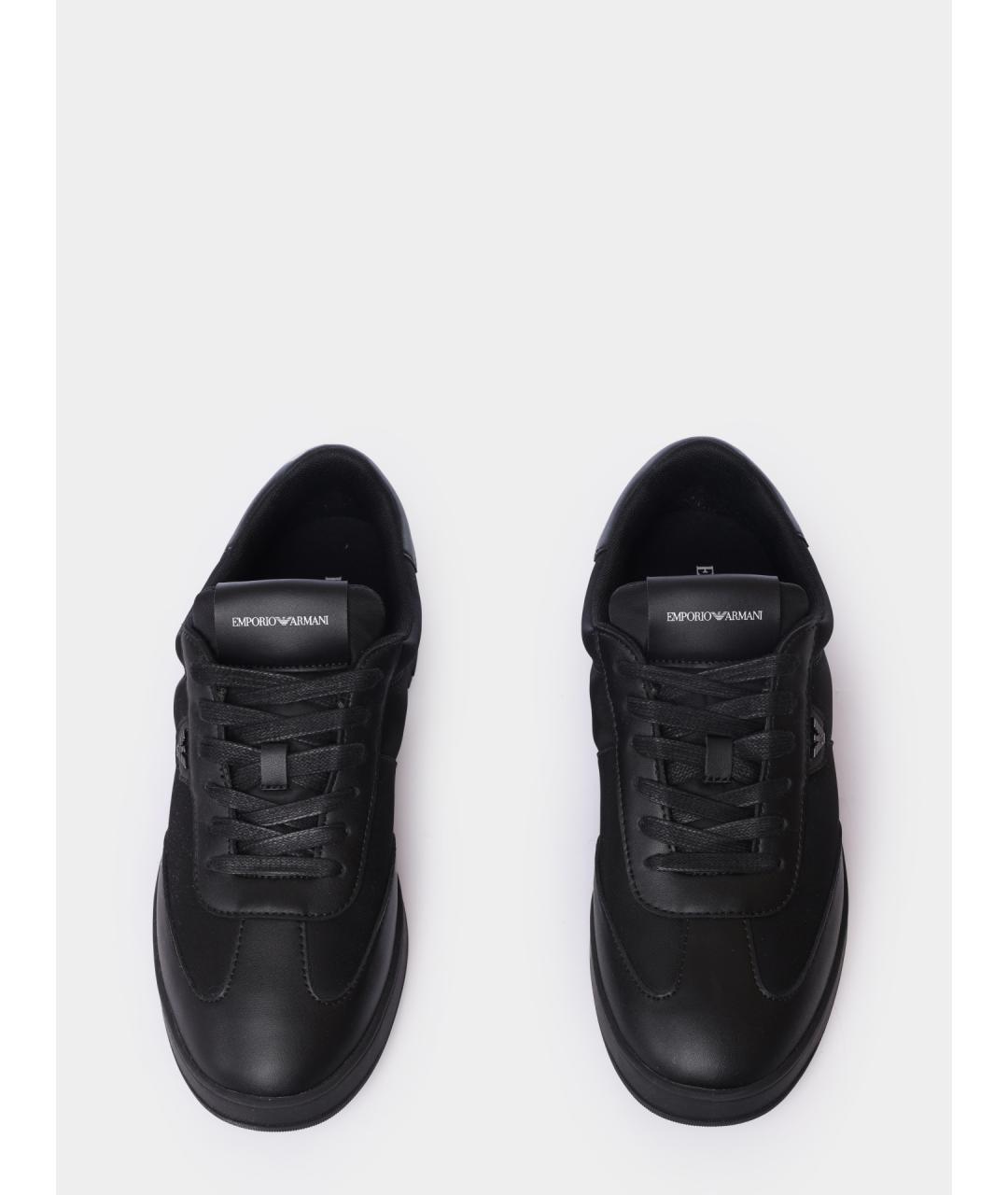 EMPORIO ARMANI Черные низкие кроссовки / кеды, фото 3