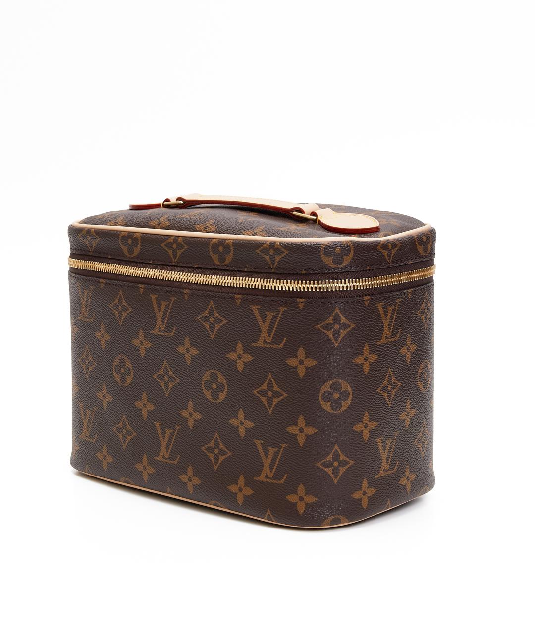 LOUIS VUITTON Коричневая кожаная косметичка, фото 2