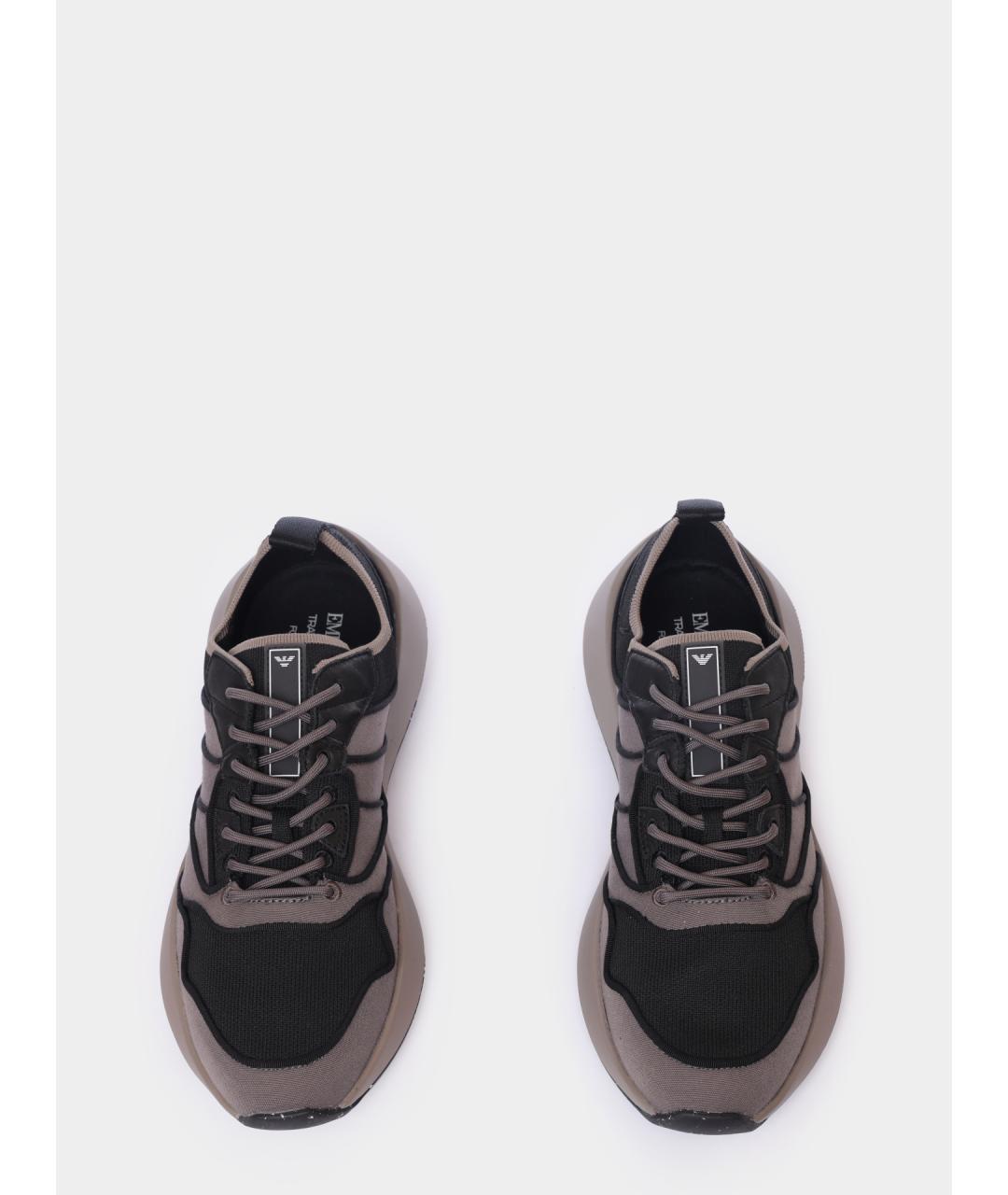 EMPORIO ARMANI Мульти текстильные низкие кроссовки / кеды, фото 3