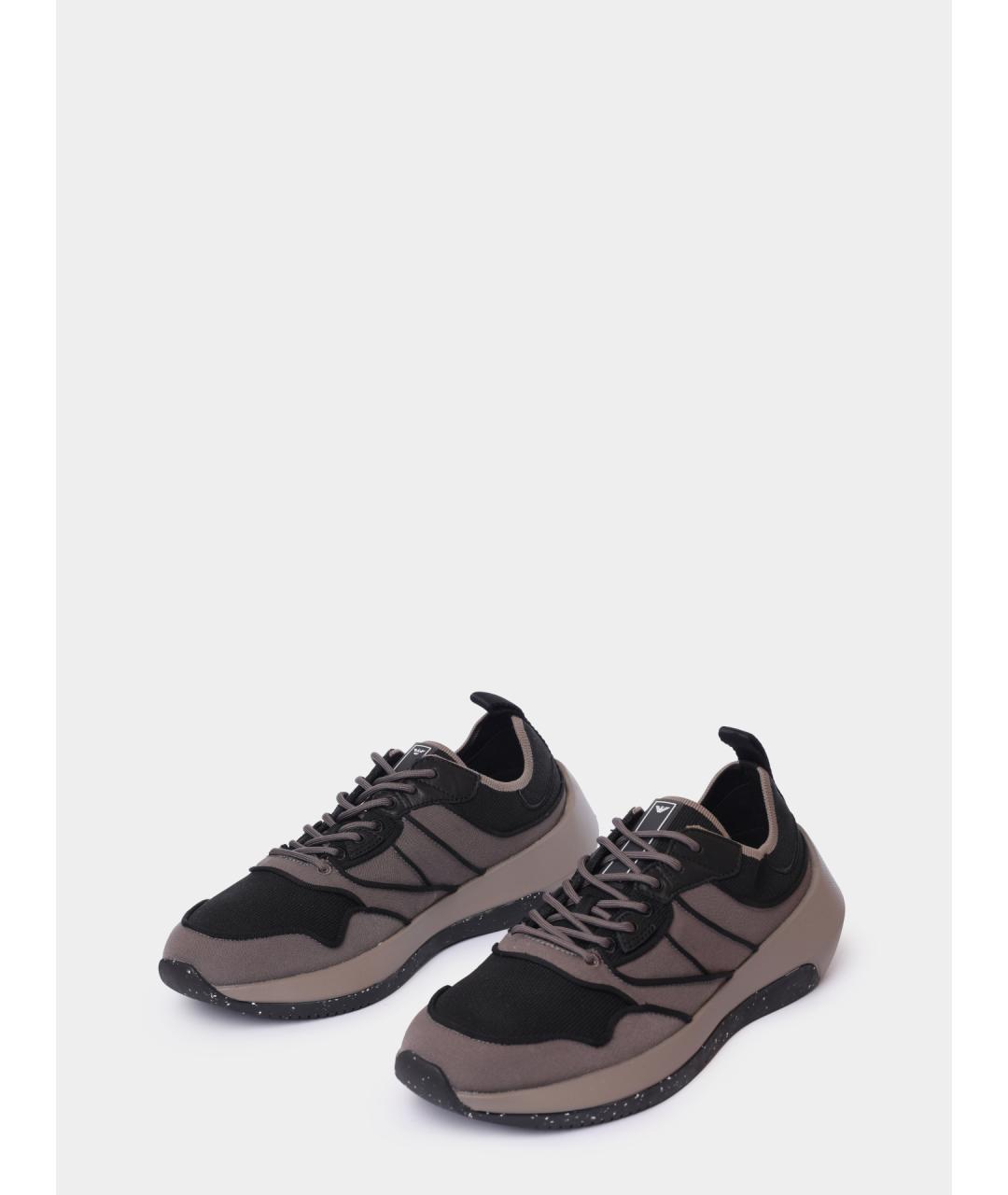 EMPORIO ARMANI Мульти текстильные низкие кроссовки / кеды, фото 2