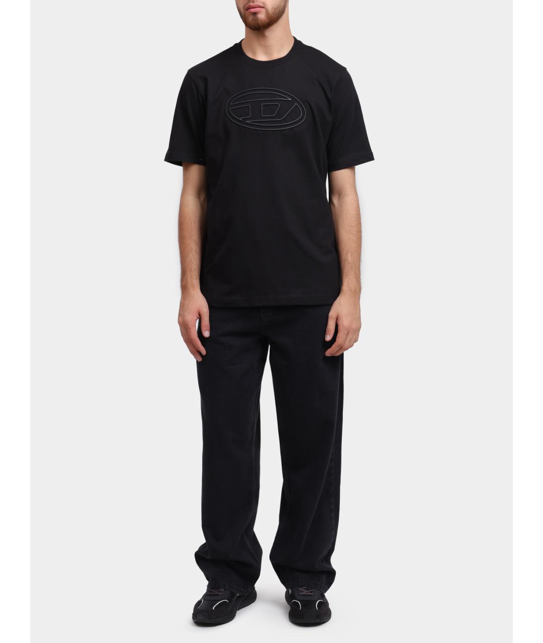 DIESEL Черная хлопковая футболка, фото 3