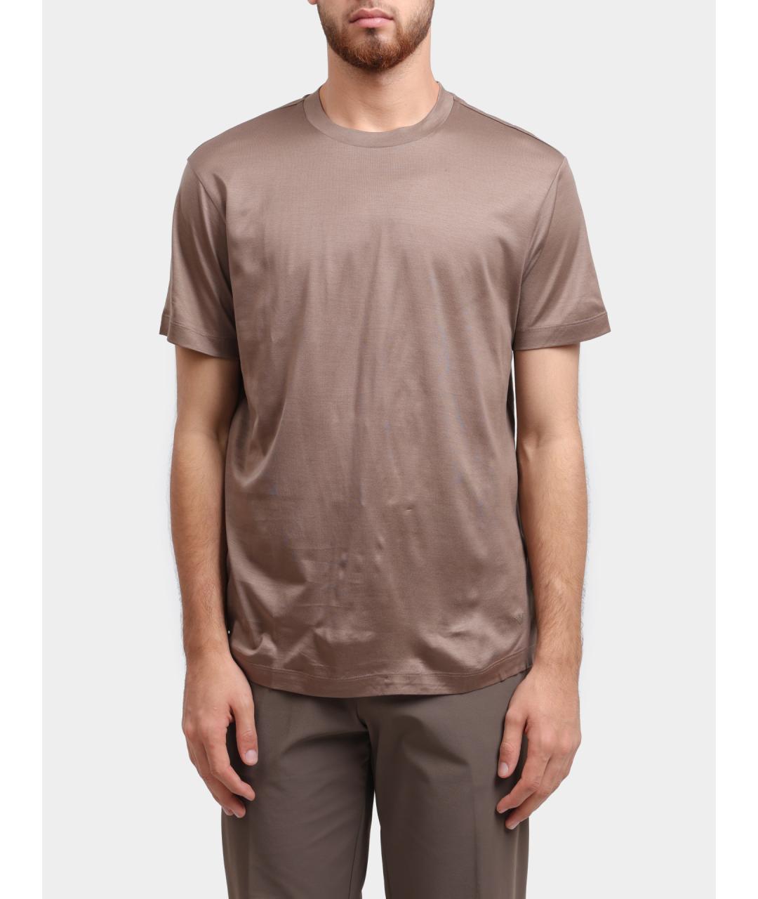 EMPORIO ARMANI Бежевая футболка, фото 5