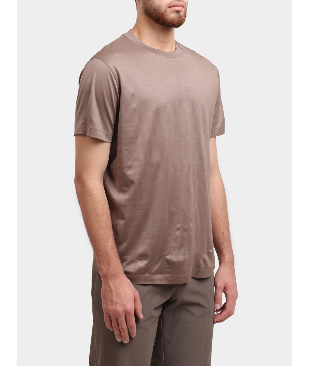 EMPORIO ARMANI Бежевая футболка, фото 3