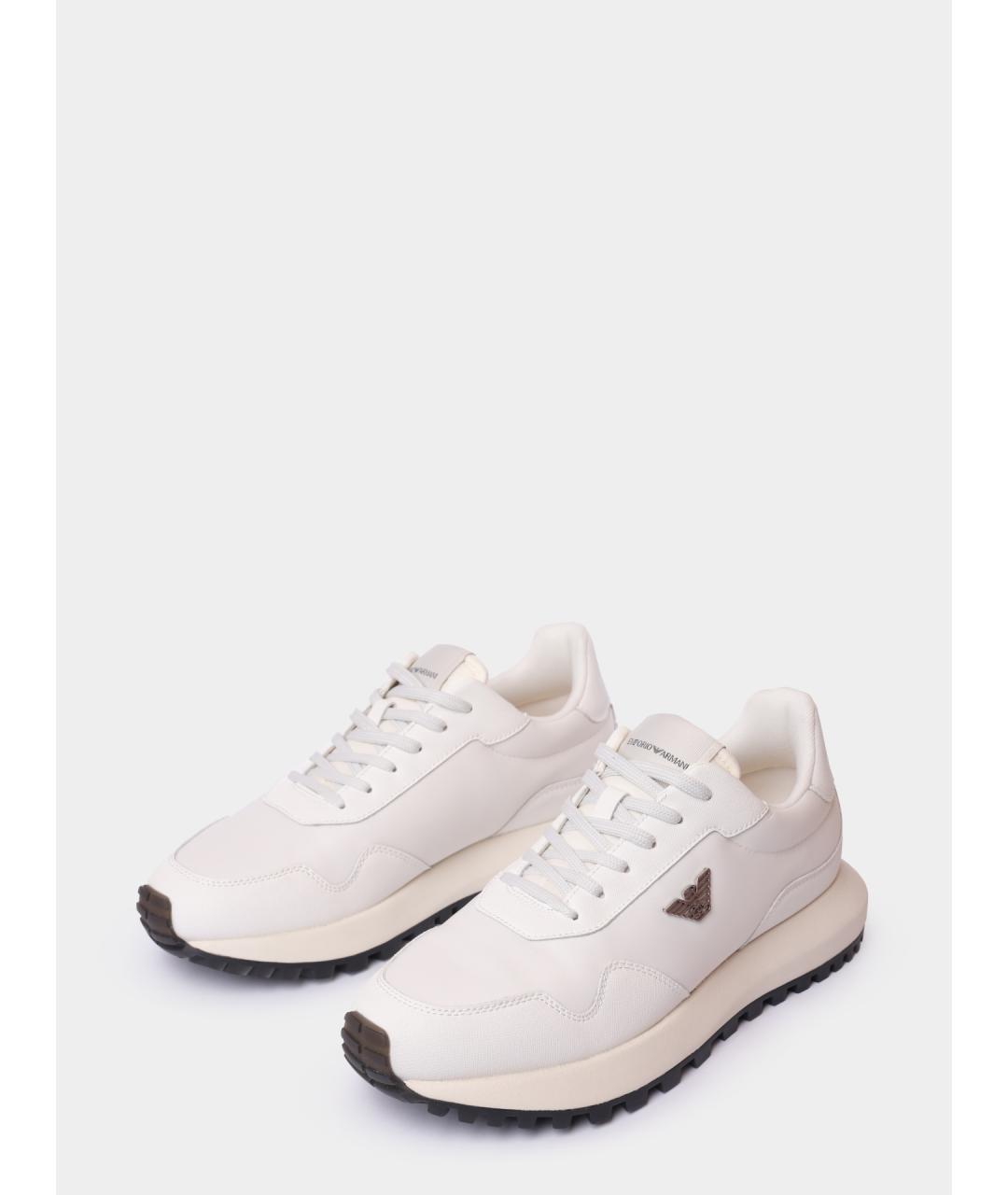 EMPORIO ARMANI Белые низкие кроссовки / кеды, фото 2