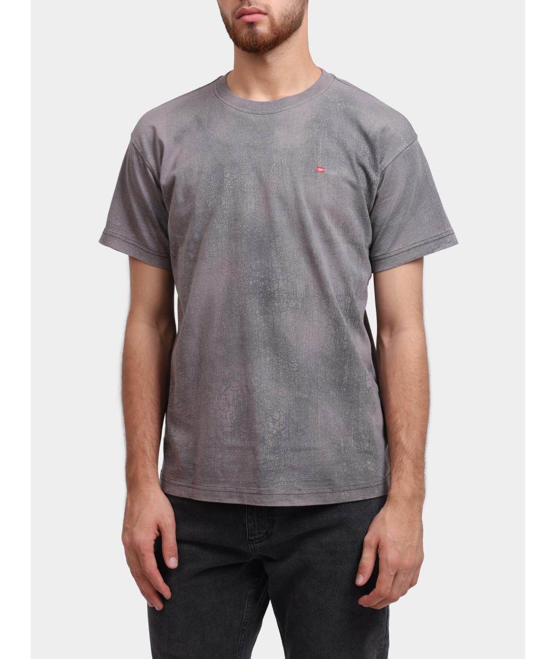 DIESEL Серая хлопковая футболка, фото 5