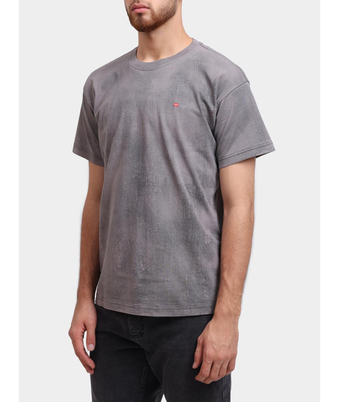 DIESEL Серая хлопковая футболка, фото 3