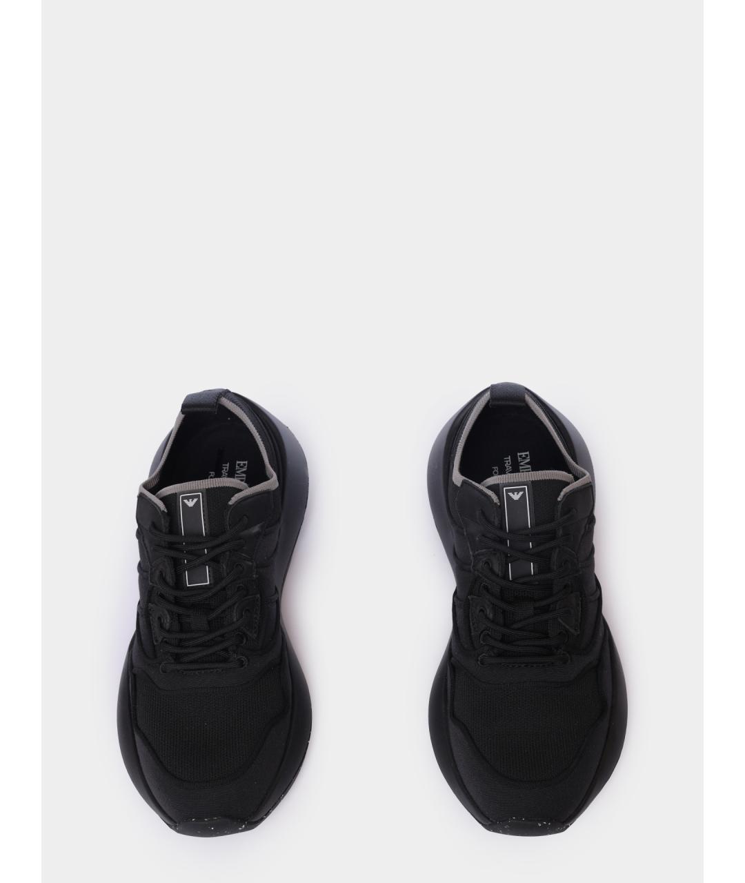 EMPORIO ARMANI Черные текстильные высокие кроссовки / кеды, фото 3