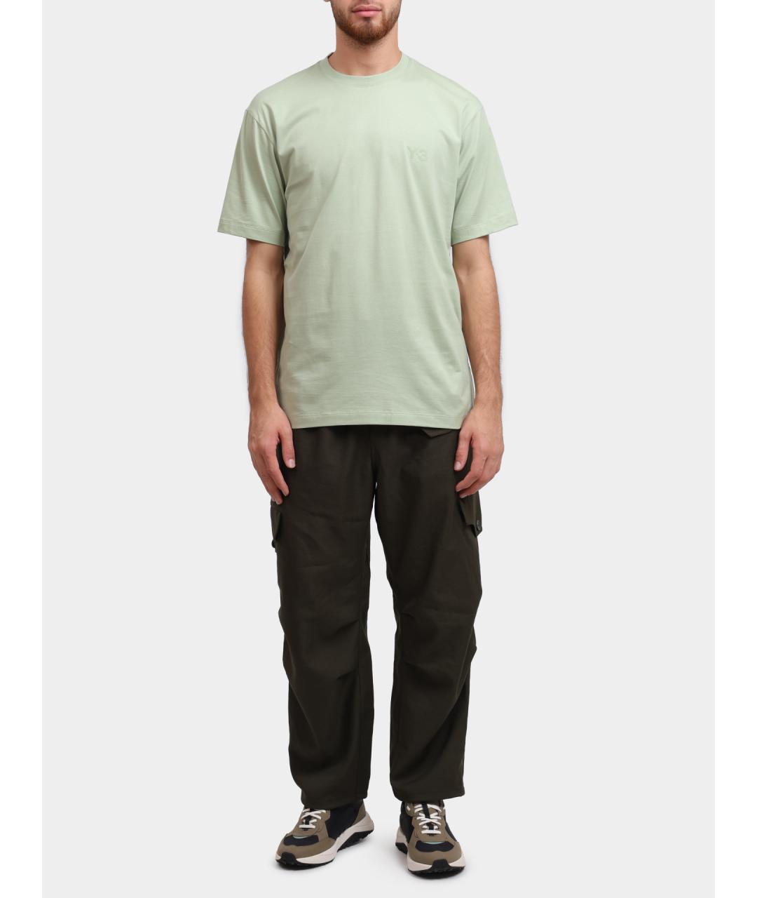 Y-3 Салатовая хлопковая футболка, фото 2