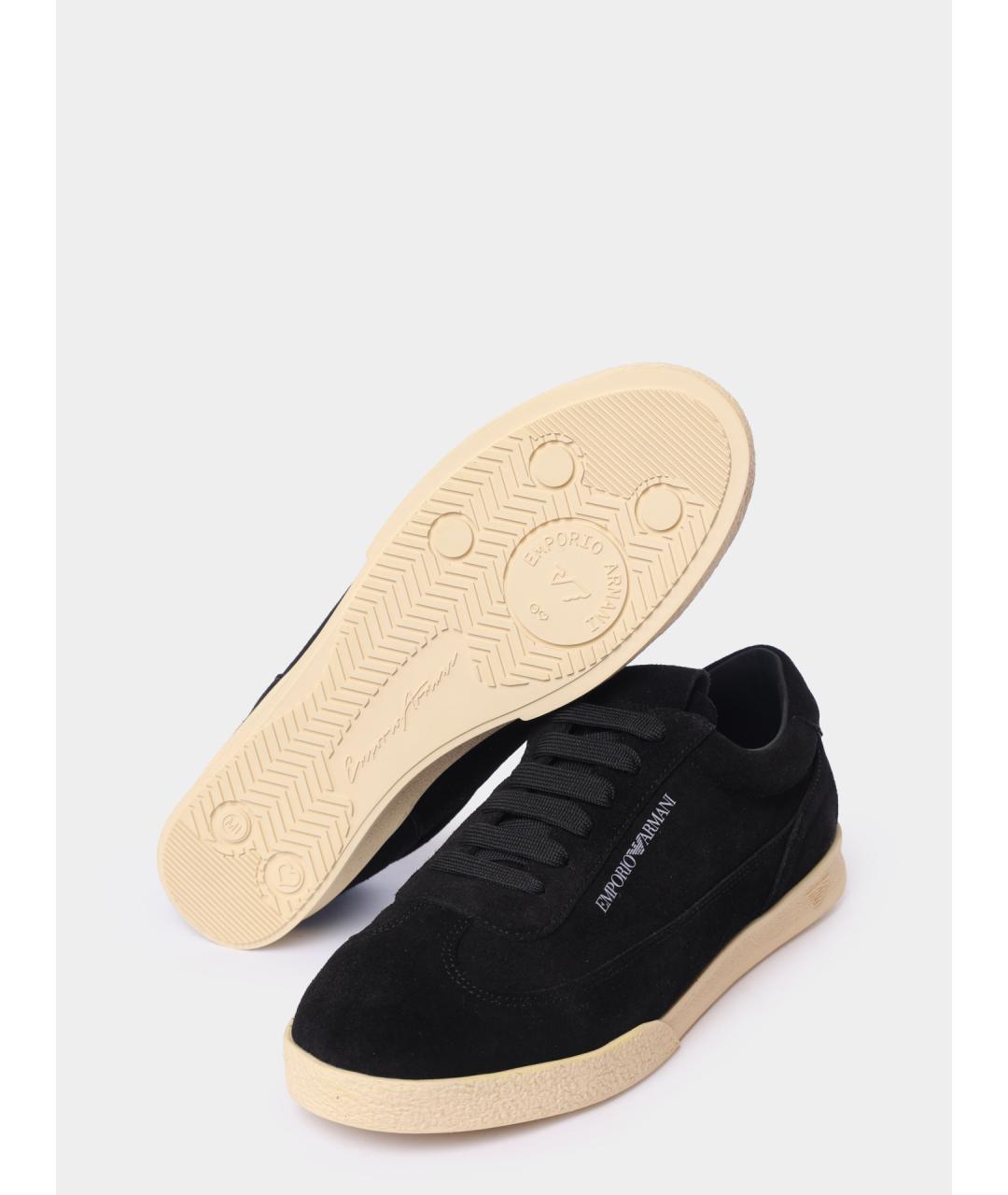 EMPORIO ARMANI Черные замшевые кроссовки, фото 5