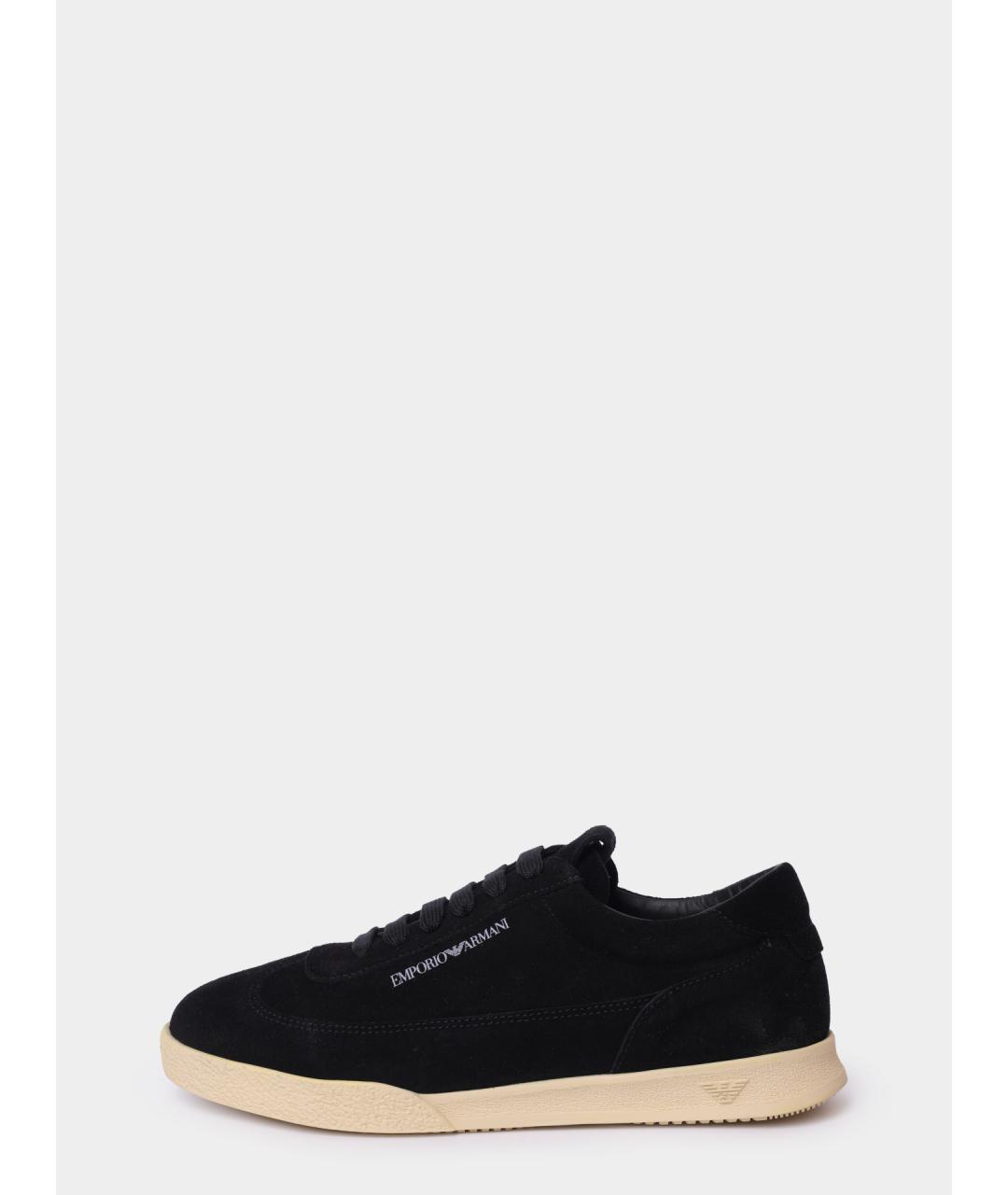 EMPORIO ARMANI Черные замшевые кроссовки, фото 3