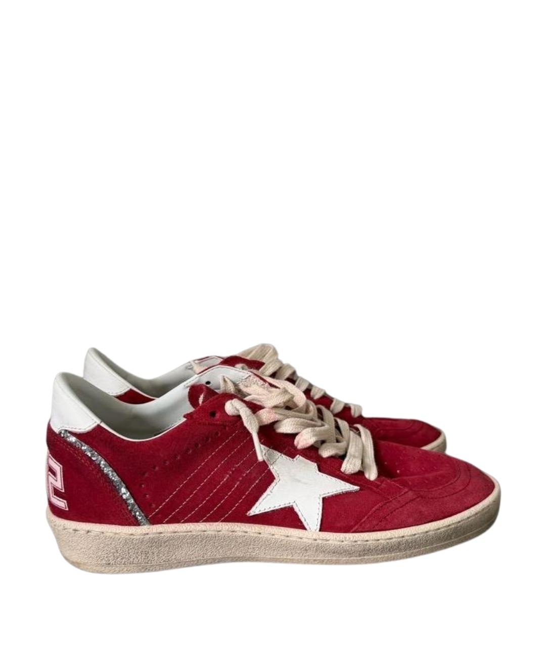 GOLDEN GOOSE DELUXE BRAND Красные замшевые кеды, фото 1