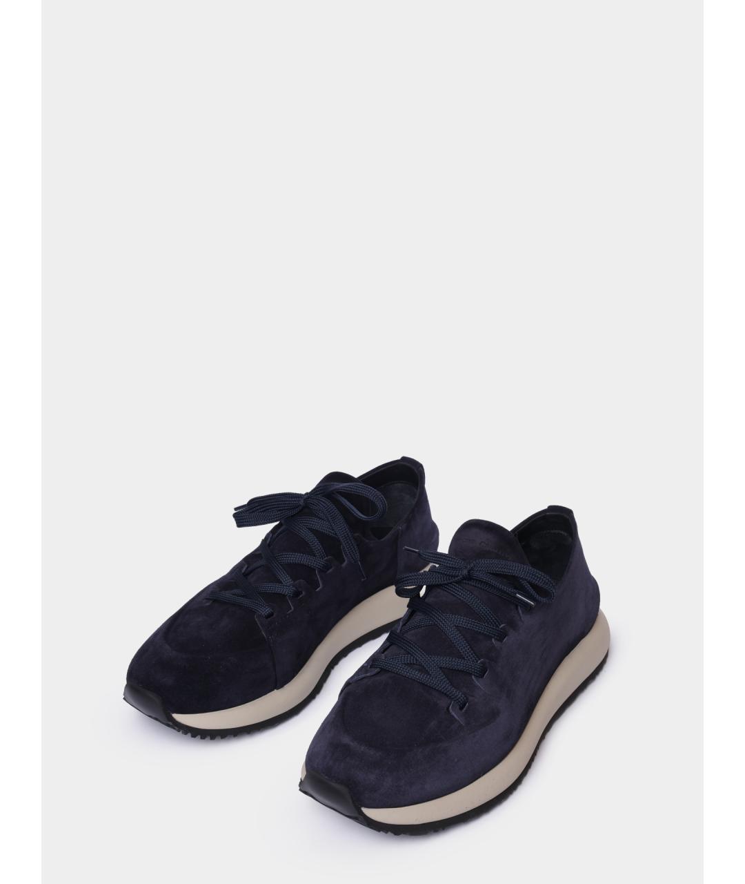 OFFICINE CREATIVE Синие замшевые высокие кроссовки / кеды, фото 2