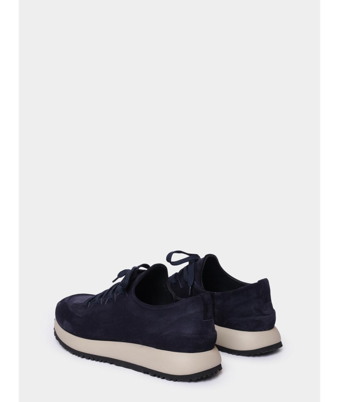 OFFICINE CREATIVE Синие замшевые высокие кроссовки / кеды, фото 5