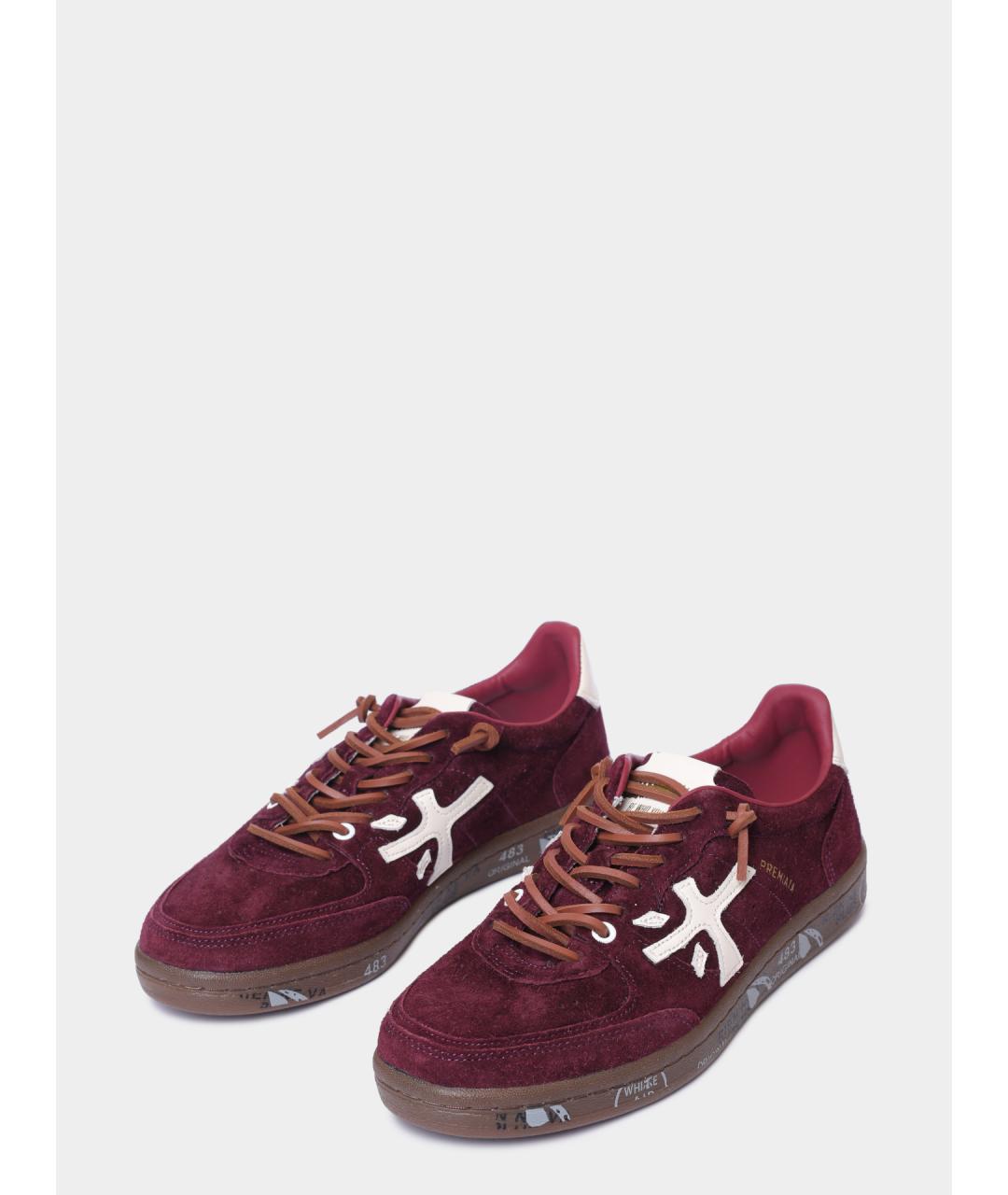 PREMIATA Бордовые замшевые кеды, фото 2