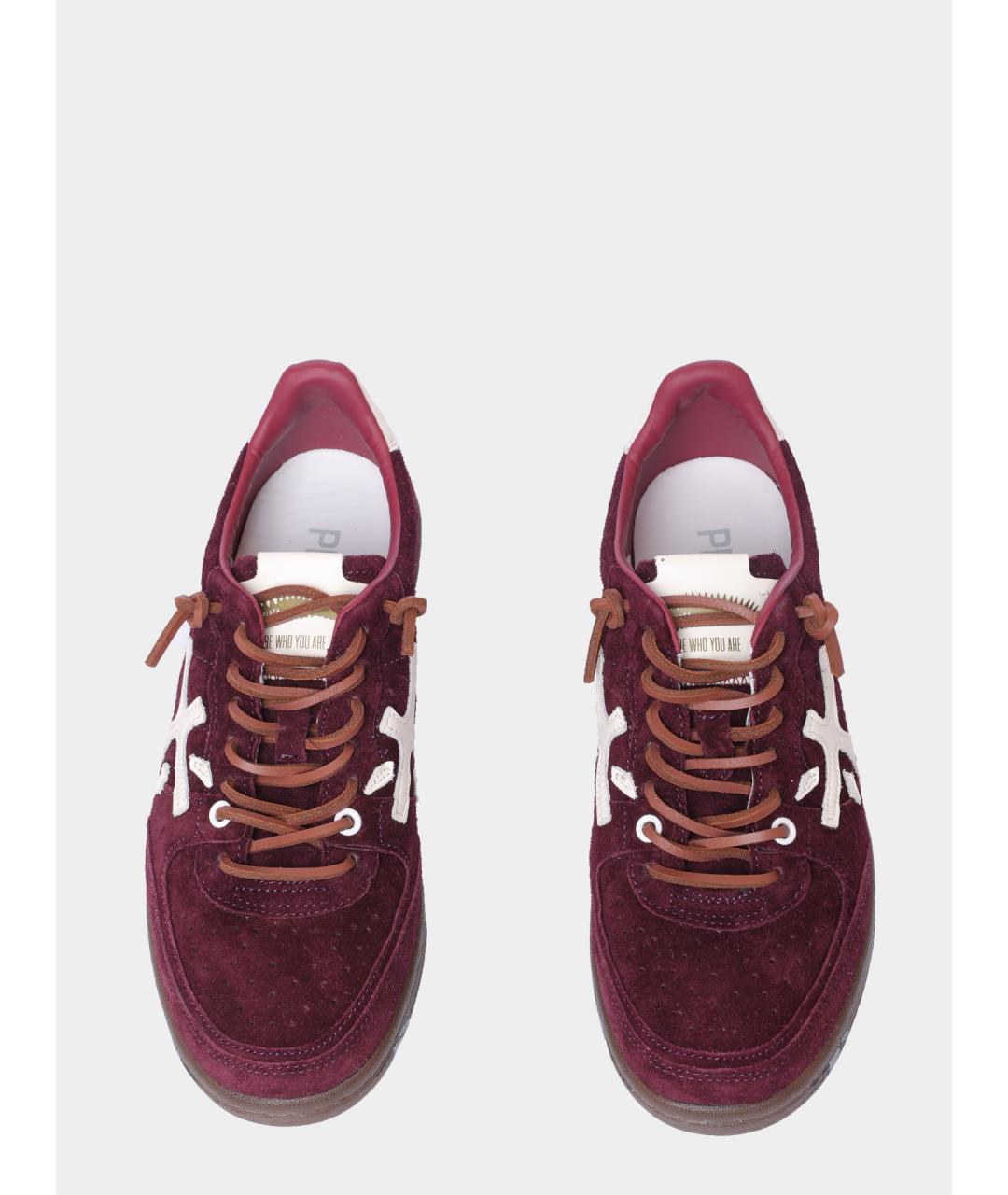 PREMIATA Бордовые замшевые кеды, фото 4