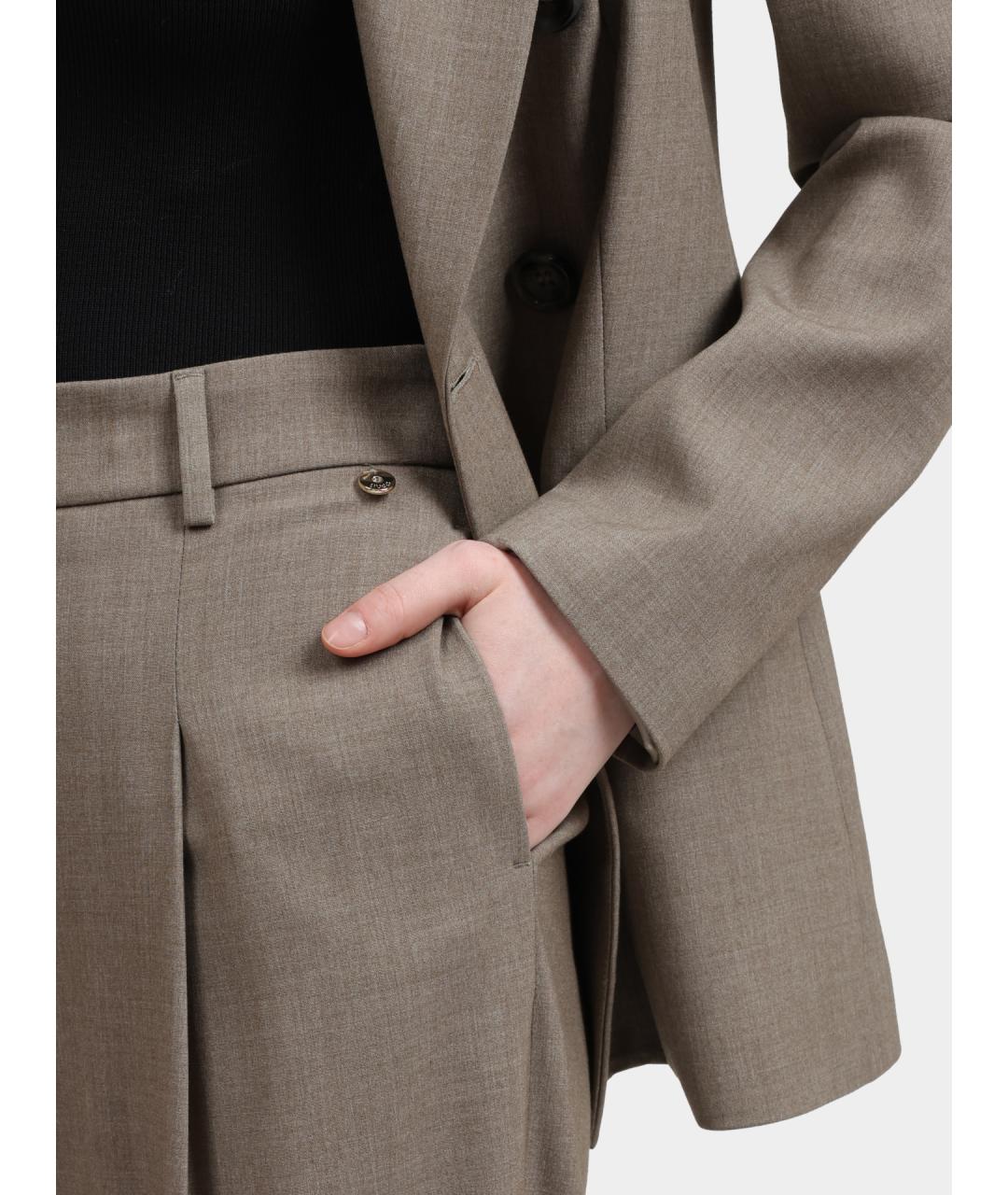 LIU JO Зеленые прямые брюки, фото 4