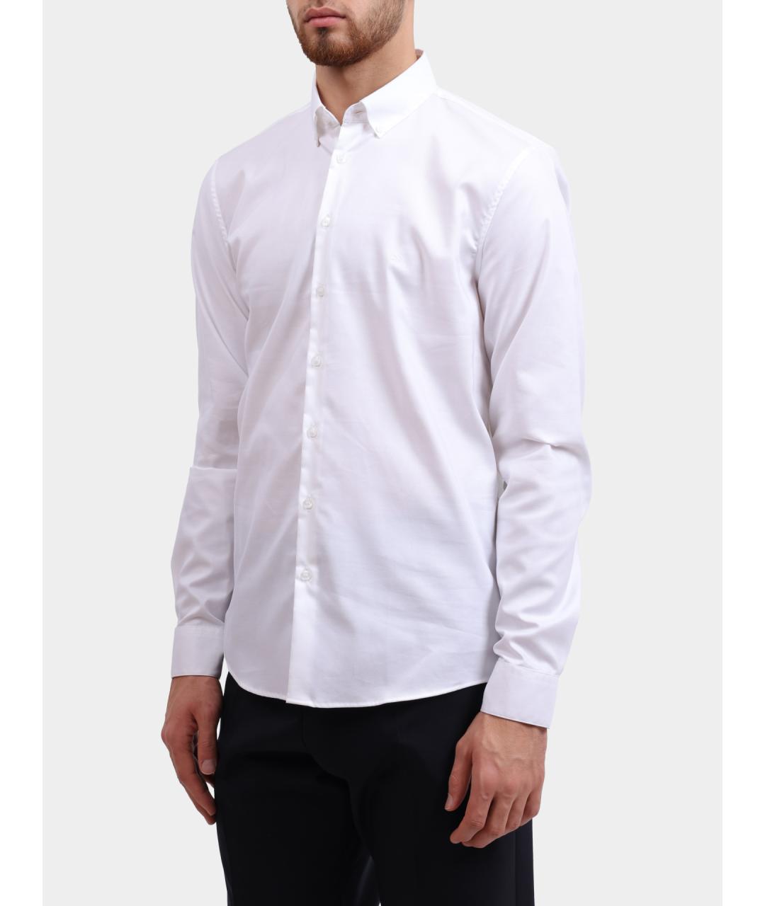 CALVIN KLEIN Белая хлопковая классическая рубашка, фото 3